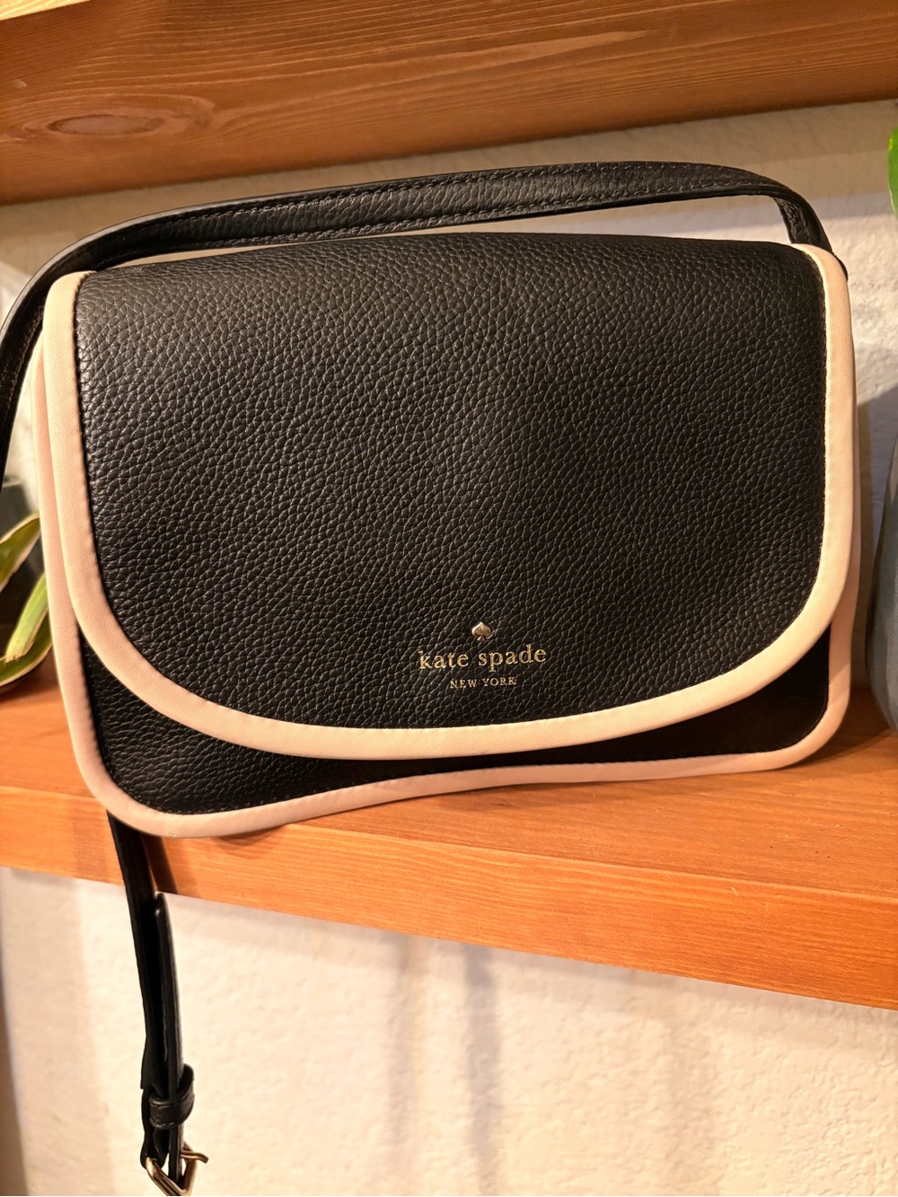 kate spade Black Crossbody with Cream Trim